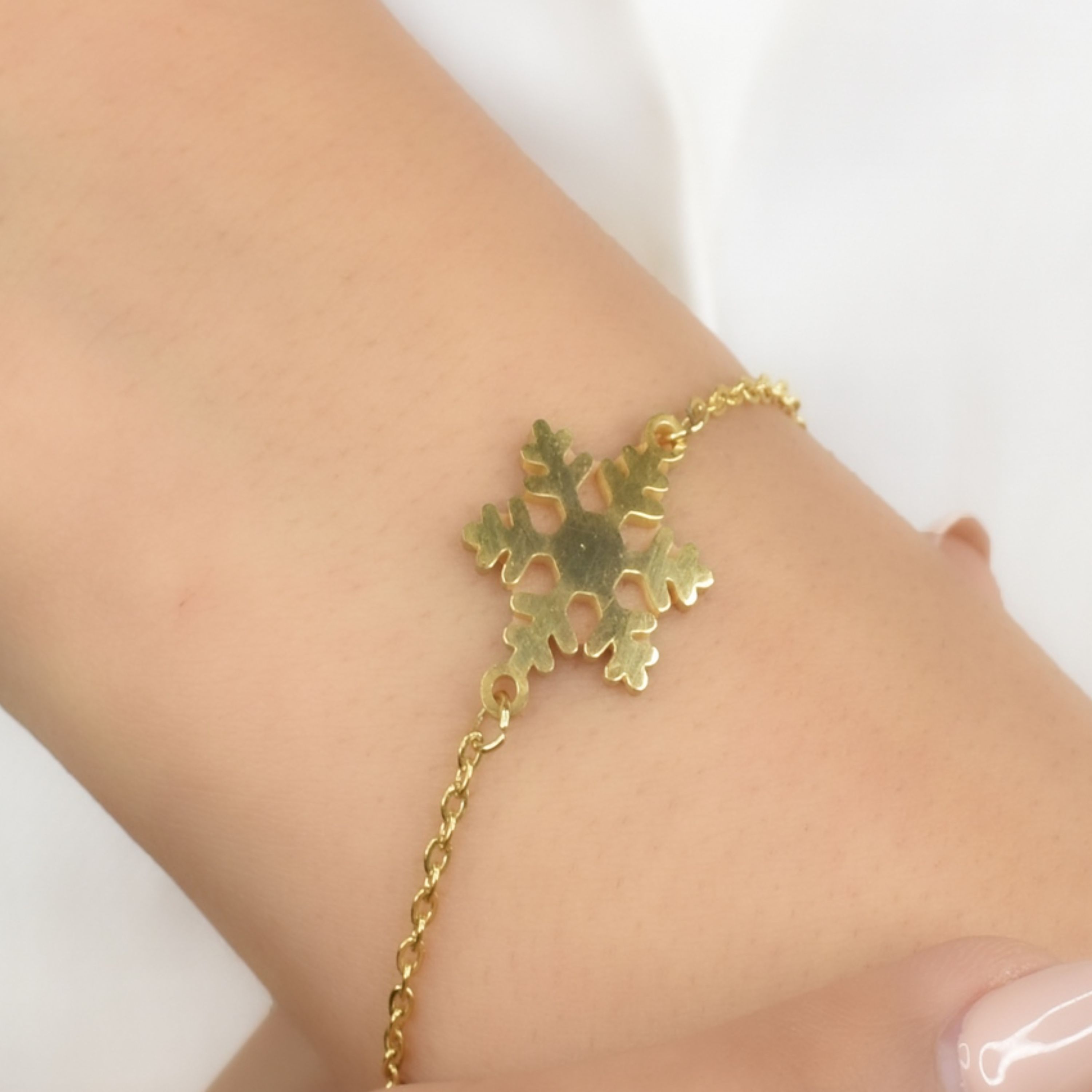 دستبند طرح طلا طرح برف کد 5071