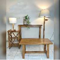 ست نیکمت و کنسول و استند سه طبقه چوبی رنگ قهوه ای چوب روس