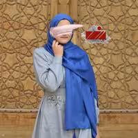 شال نخ ژاکارد آبی منگوله دار