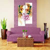 تابلو شاسی 2 تکه طرح نقاشی صورت کد 170 سایز 60x100 سانتیمتر