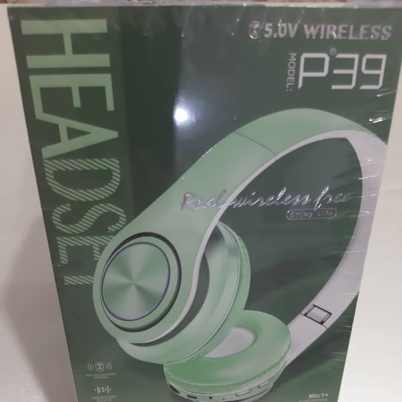 هدفون بی سیم مدل P39 رنگبندی سبز نسخه بلوتوث 5