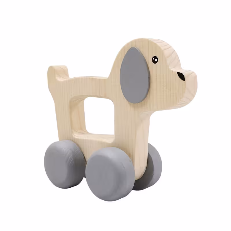 اسباب بازی چوبی مدل سگ ماشینی کد MKids48-3A