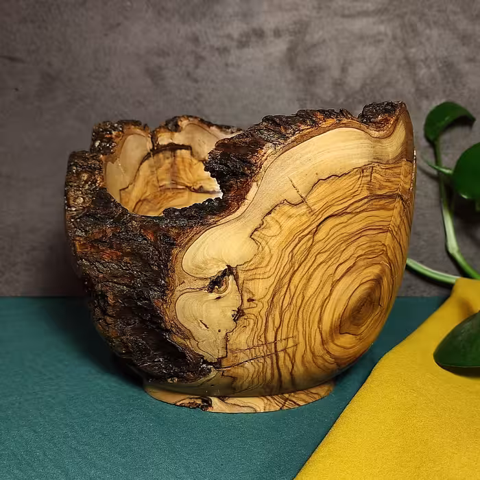 ظرف لبه پوستی چوبی