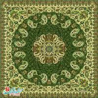 رومیزی ترمه ابریشم رضایی یزد مربع طرح سپهر