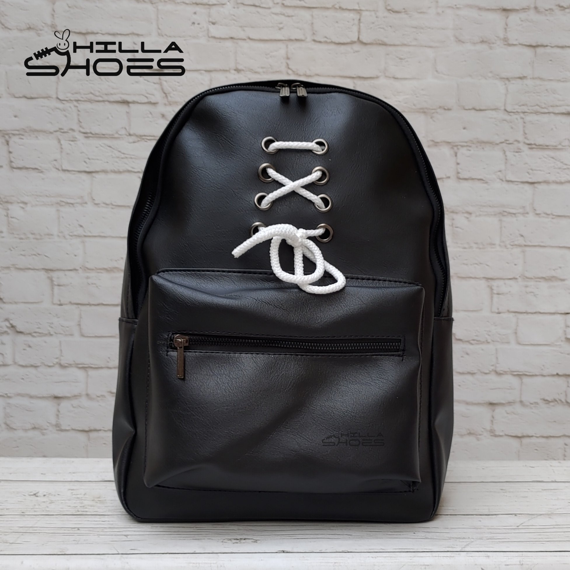 کوله پشتی چرم طرح بند کفش فوق العاده خاص با ارسال رایگان کد 36