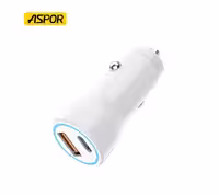 خرید و قیمت شارژر خودرو فندکی آسپور دو پورت 22.5W سوپر فست شارژر مدل A910 PD 22.5W 2PORT