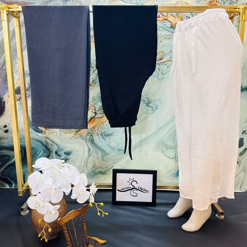 شلوار دامنی نخی سایز بزرگ