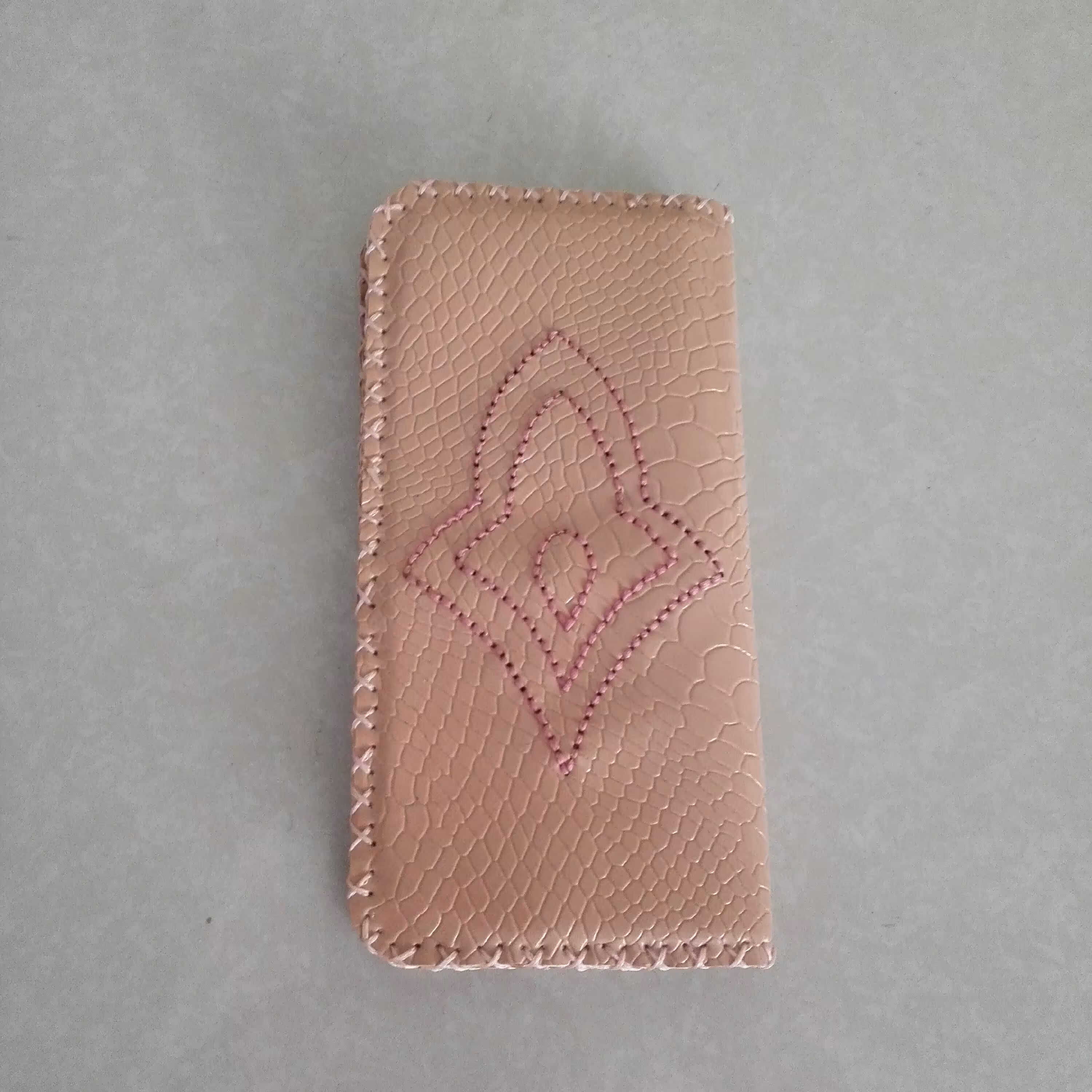 کیف پول چرم مصنوعی دو لت رنگ صورتی