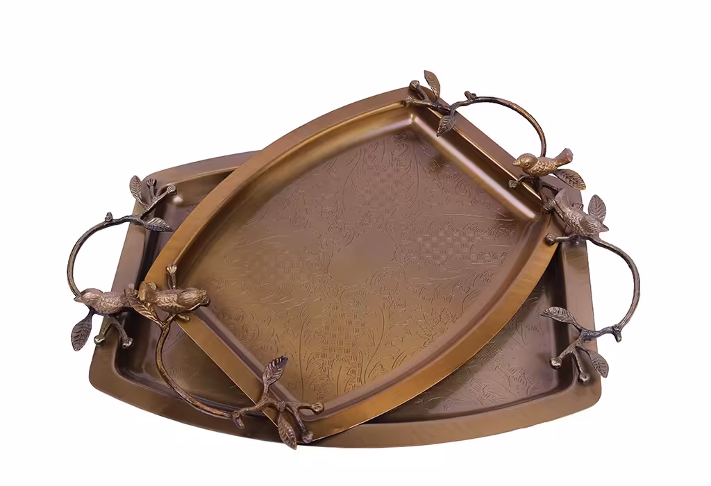 سینی برنجی سالی نوطرح گنجشک