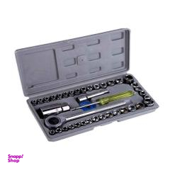 مجموعه 40 عددی آچار بکس و دسته آچار مدل آیوا