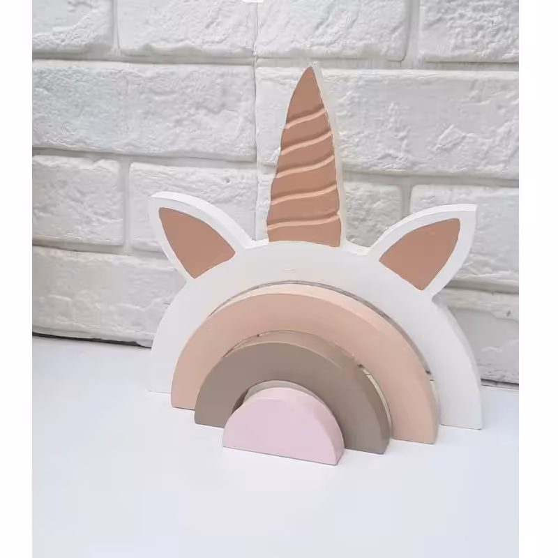 رنگین کمان چوبی یونیکورن اسب تک شاخ یک بازی فکری عالی برای کودکان ،دکوری ، هدیه و... از جنس ام دی اف درجه یک