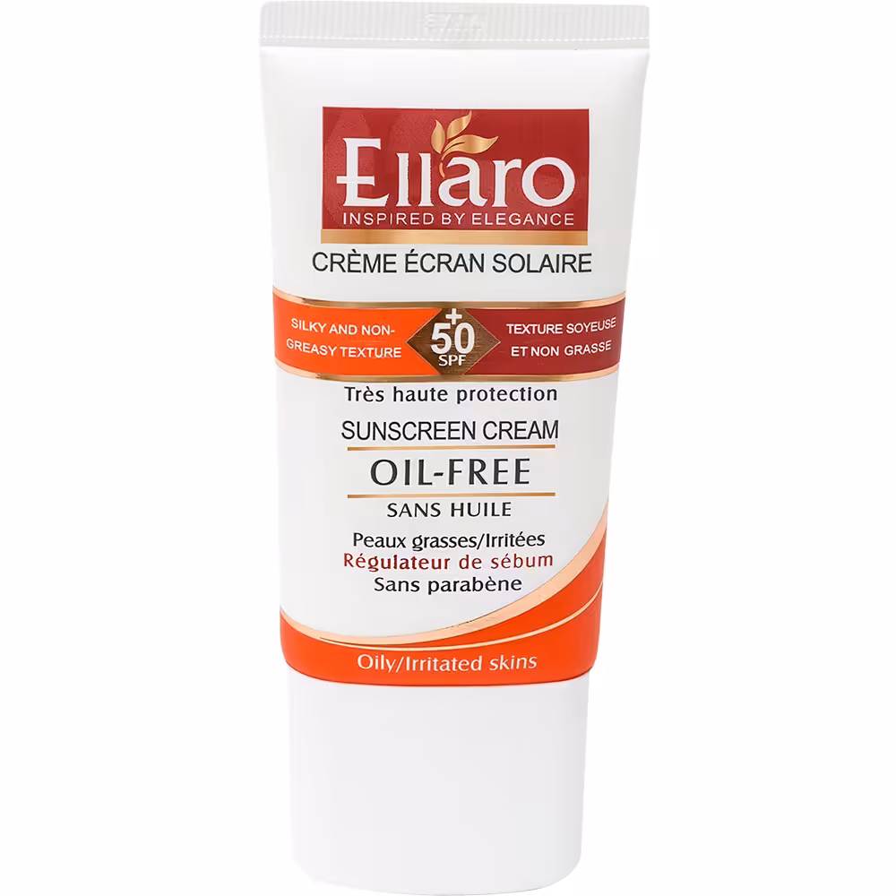 کرم ضد آفتاب فاقد چربی بی رنگ spf50 الارو Ellaro