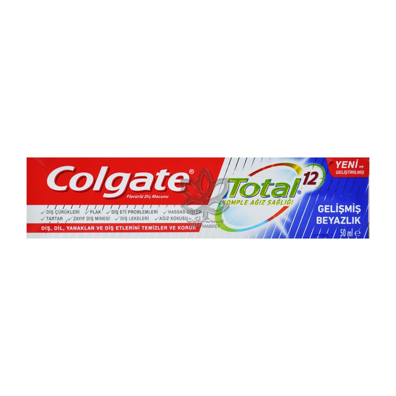 خمیر دندان سفید کننده توتال 12 ادونس وایتینگ 50 میل کولگیت - colgate