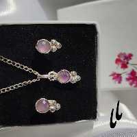 نیمست نقره با گوهرآمیتیست طبیعی اصل (دستساز) بدون زنجیر (پس کرایه)