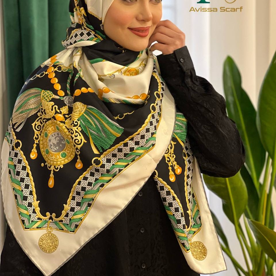 روسری ابریشم ژاکارد مجلسی کد 1489 (3)