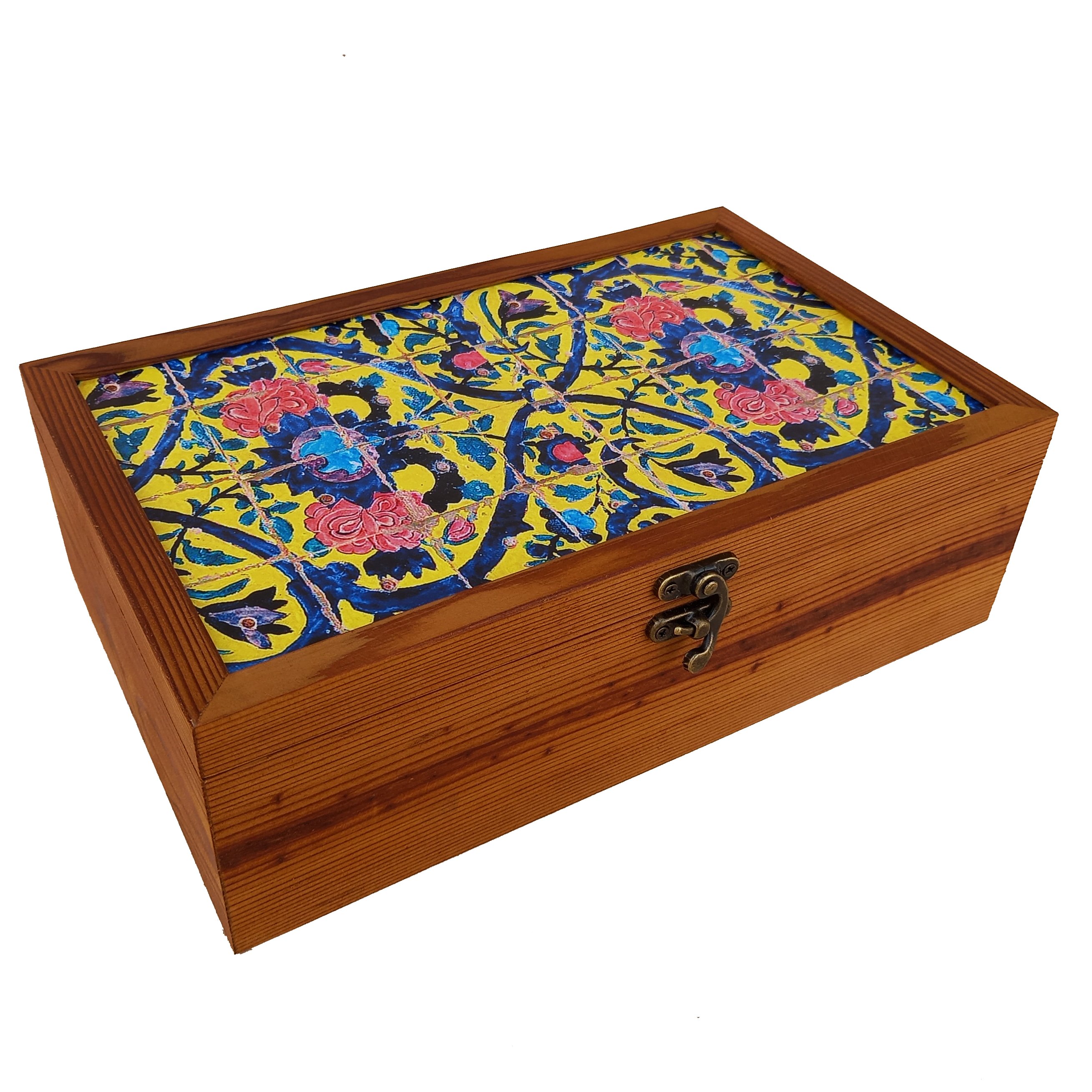 جعبه چوبی چای و دمنوش مدل E42 سایز 27در17