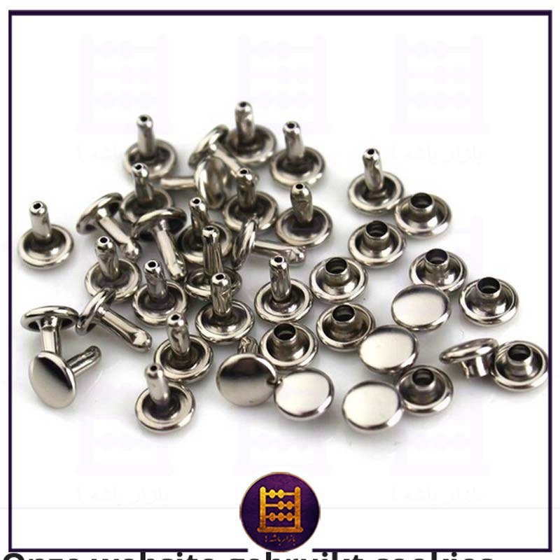 پرچ دو طرفه یا دورو سایز 7 رنگ نقره ای نیکل بسته 50 عددی