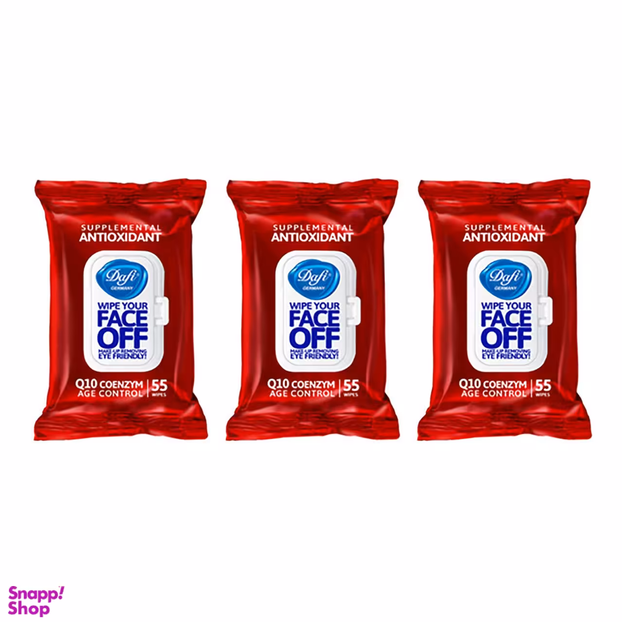 دستمال مرطوب دافی (Dafi) مدل Anti Oxidant مجموعه 3 عددی