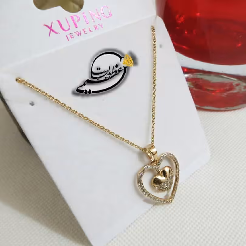 گردنبند ظریف قلبی مجلسی برند Xuping روکش طلا