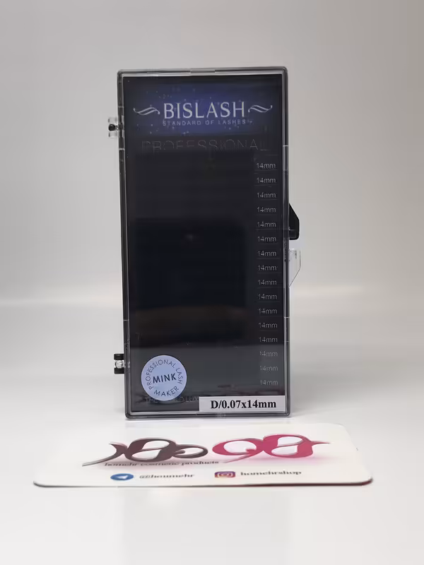 مژه والیوم بیسلش مدل D ضخامت 7 و سایز 14 میلی متر - BISLASH