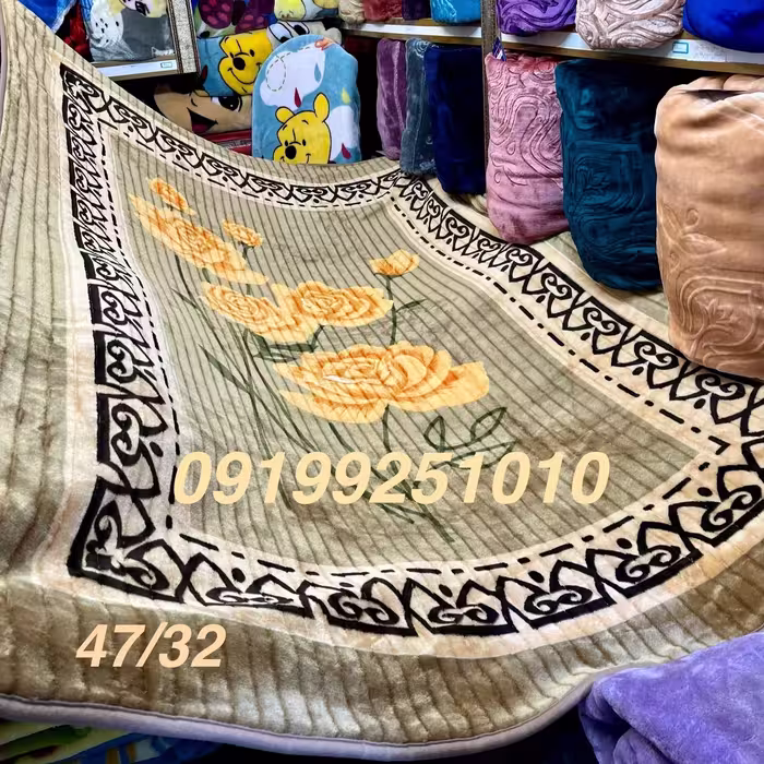 پتو نرمینه یک نفره نسیم گلدار گلبرجسته نرمینه مدل کرکره ای طرح پیلیسه ساکدار 