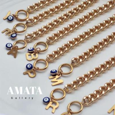 دستبند کارتیر با حروف لاتین و چشمنظر