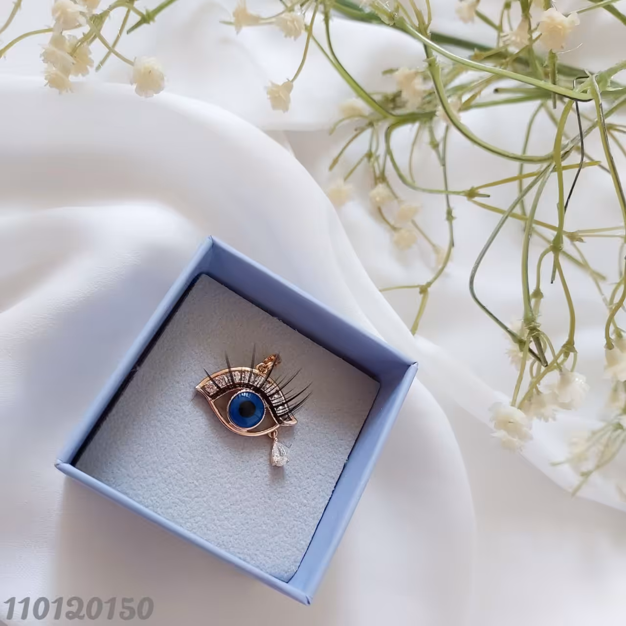 مدال _ پلاک چشم نظر.مارک ژوپینگ.رنگ ثابت.ضدحساسیت.آبکاری آبطلا.210. 