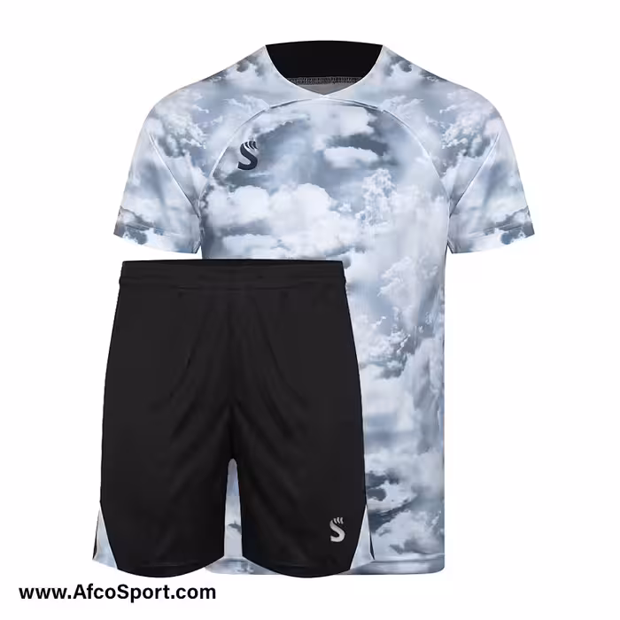 پیراهن شورت تیمی سفید طوسی طرح ابر سینا اسپرت فصل 1401-1402