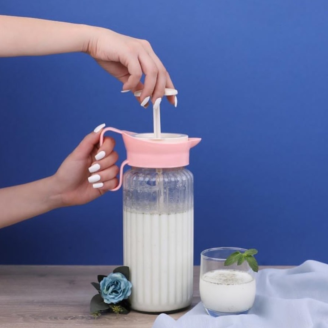 پارچ دوکاره همزن دار و آب مرکبات گیری شیشه ای