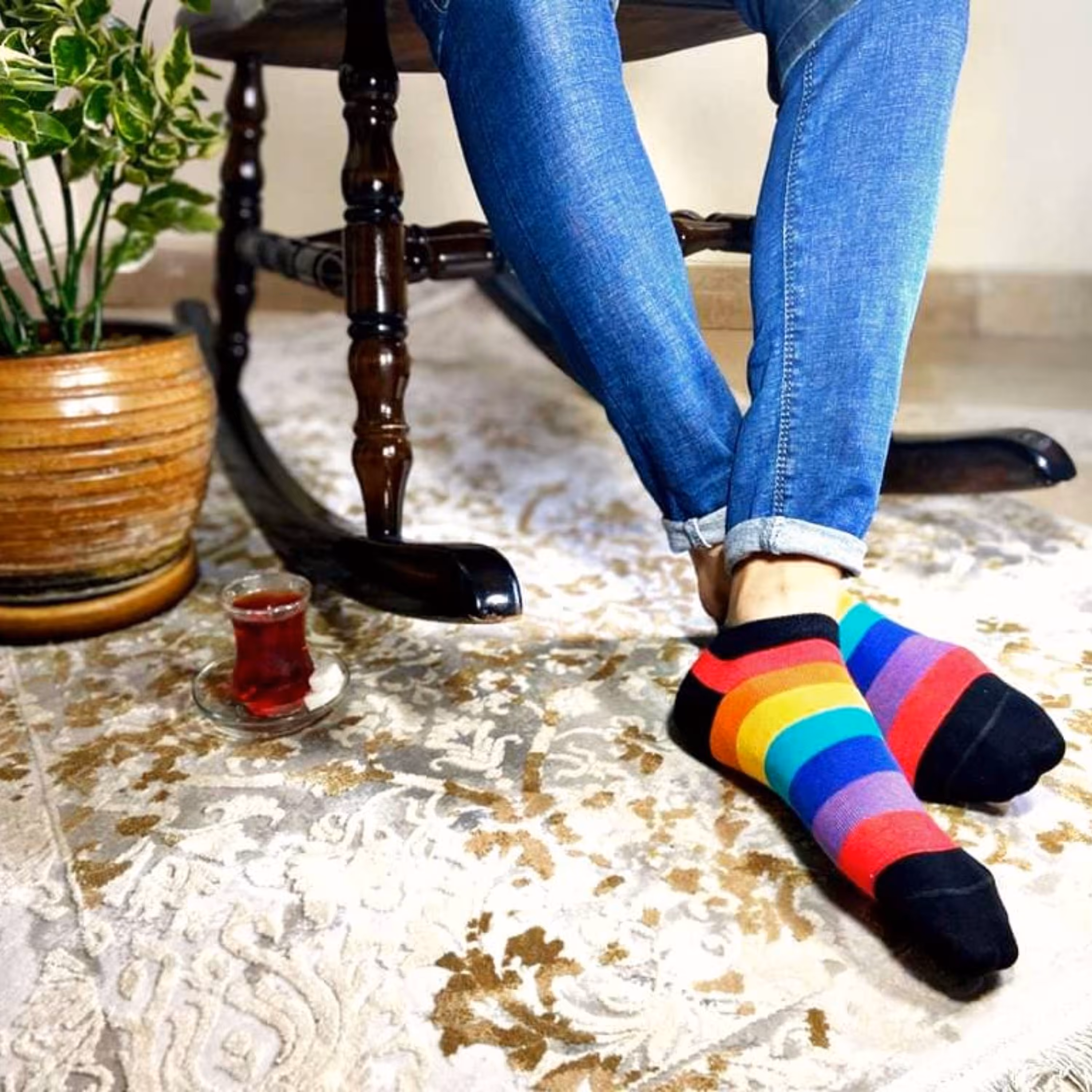 جوراب مچی رنگین کمانی