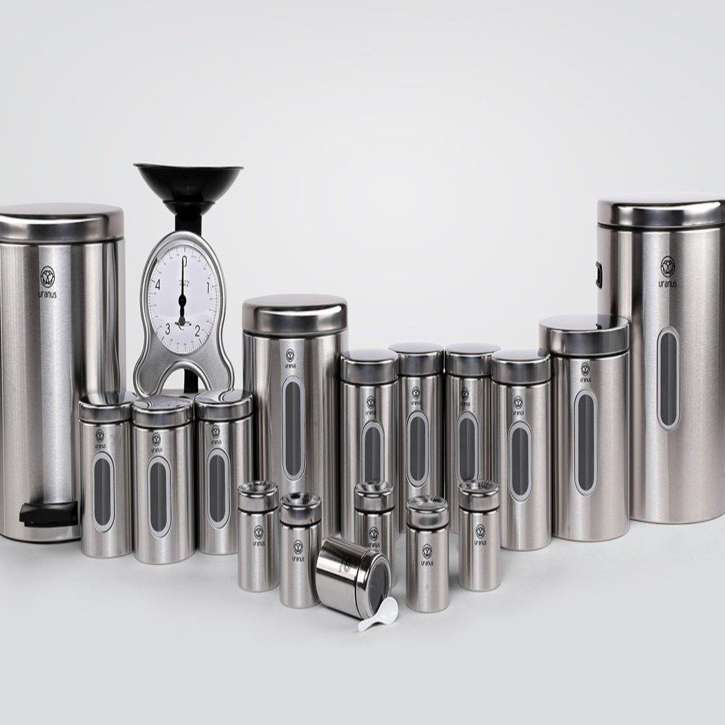 سرویس 18 پارچه استوانه ای اورانوس استیل درب استیل 