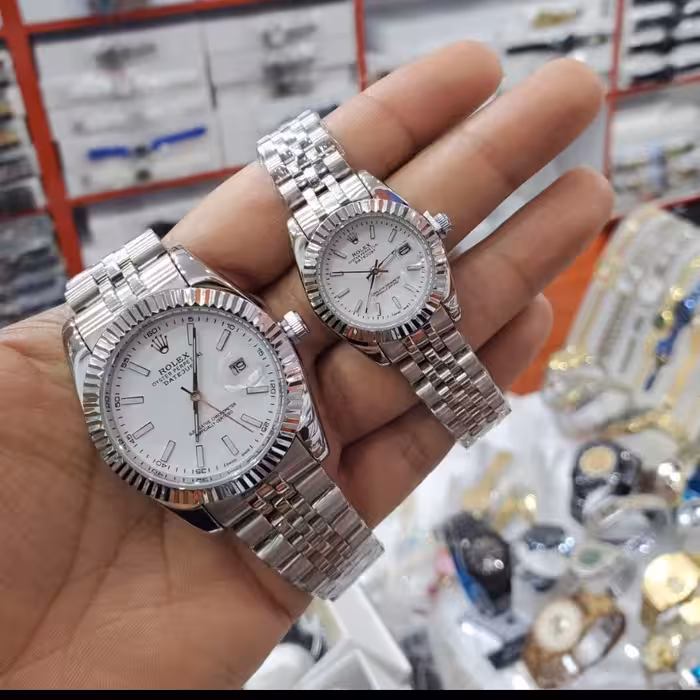 ساعت مچی رولکس ست زنانه و مردانه موتور اصل ژاپن قاب و بند استیل رنگ ثابت و ضد آب 