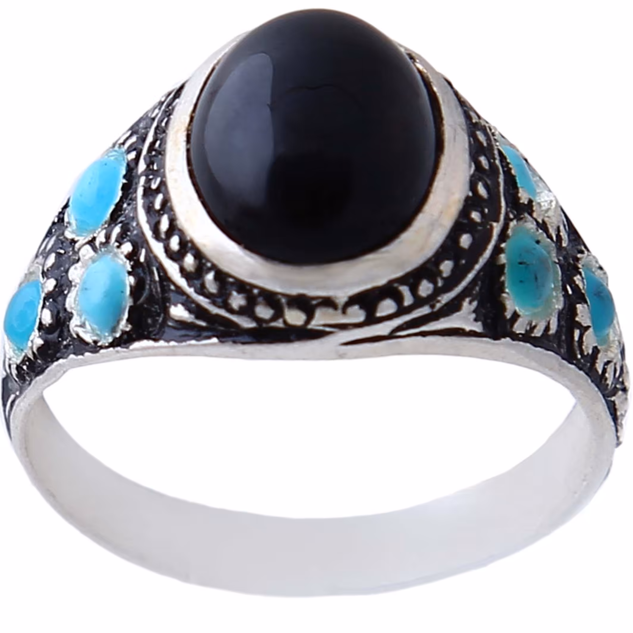 انگشتر نقره مردانه بازرگانی میلادی مدل سنگ عقیق کد AM177