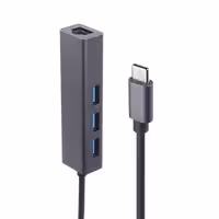 هاب 3 پورت USB3.0 و مبدل شبکه Ifortech رابط Type-ciFortech Type-c To Lan/USB3.0 3 Port HUB