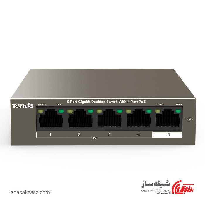 قیمت و خرید سوئیچ POE تندا Tenda TEG1105P-4-63W با 4 پورت POE ظرفیت 63W - شبکه ساز