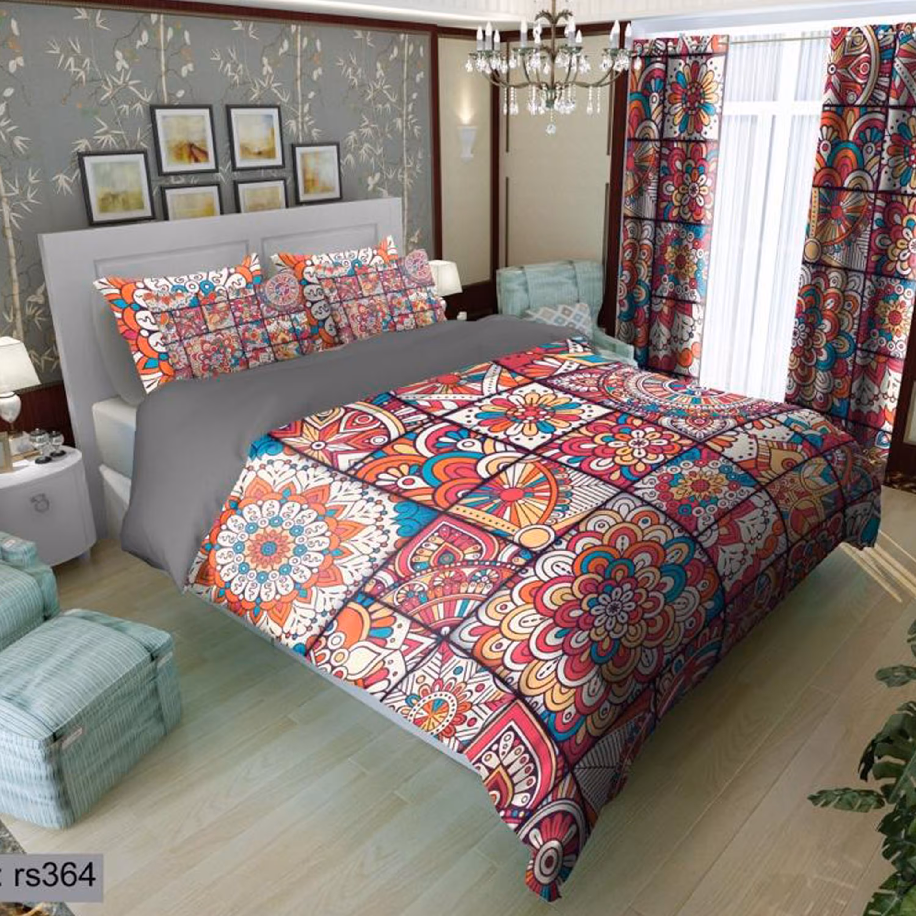 سرویس روتختی 1 نفره تنسل چاپی برندترک لند (Turk Land)  کد rs 364