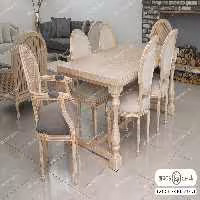 میز ناهارخوری راشل با پایه لویی کد 7