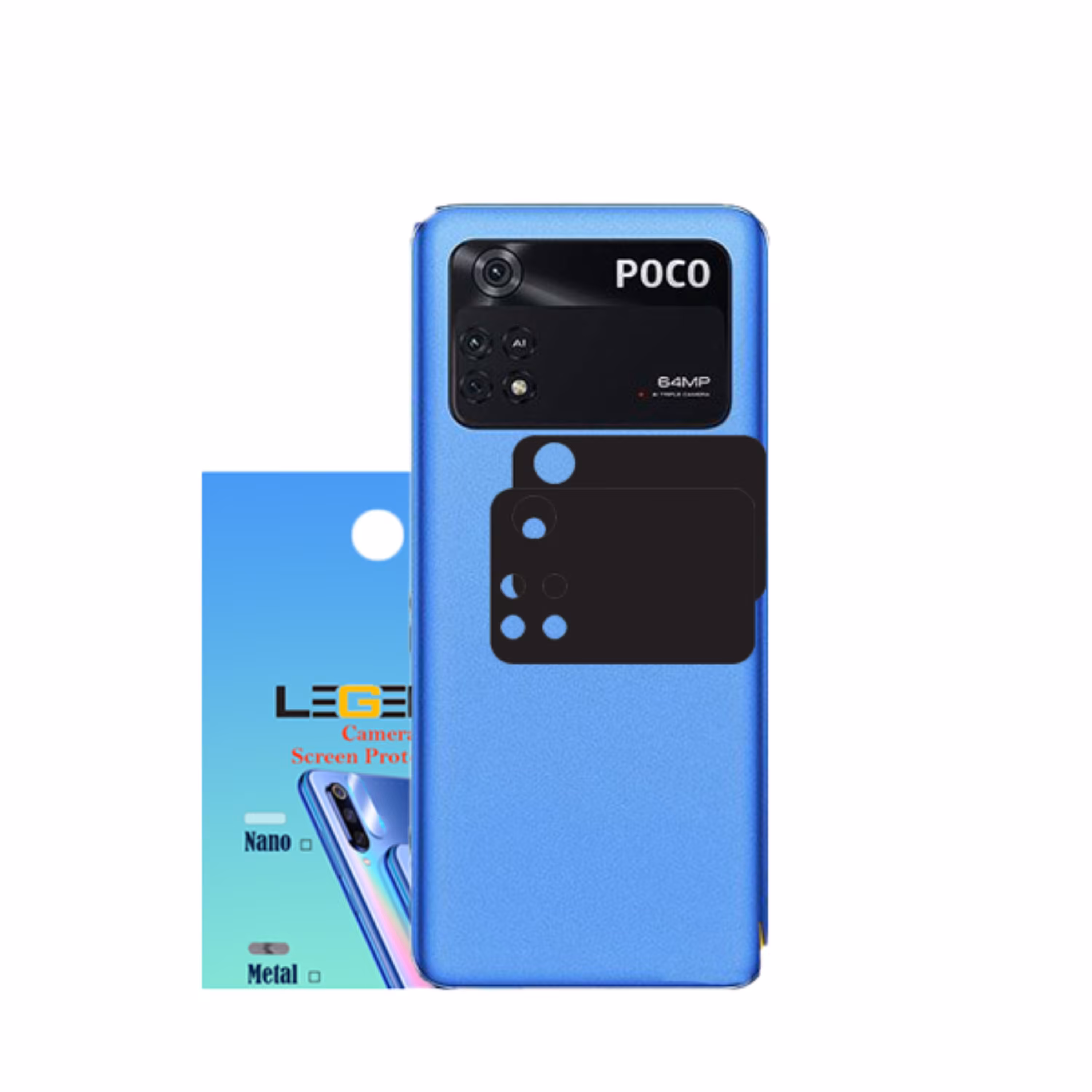 محافظ لنز دوربین مدل لجند مناسب موبایل شیائومی Poco M4 Pro بسته 2 عددی