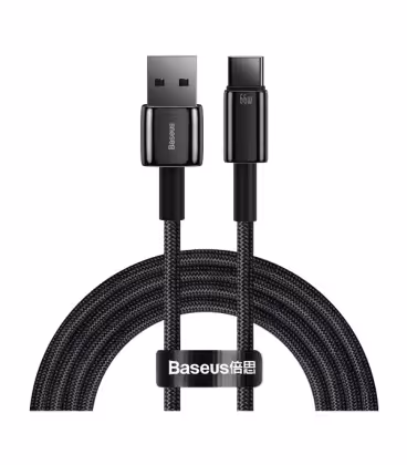 کابل Type C فست شارژ باسئوس مدل Tungsten Gold CATWJ-C01 طول 2 متر