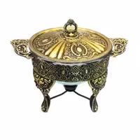 ظرف سوفله کد 2648 برند سلینا رنگ برنز و نقر ه ای
