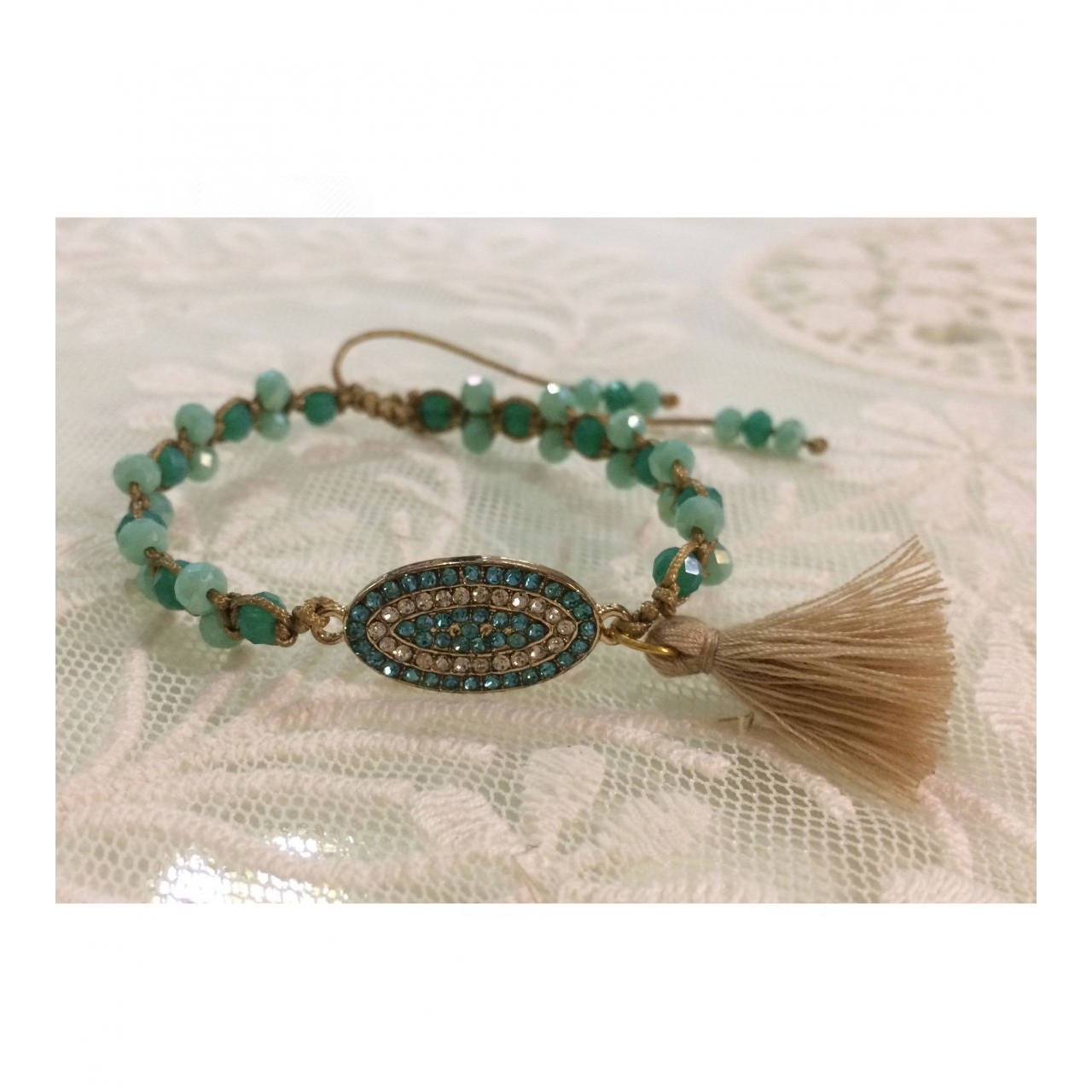 دستبند كريستال بافت