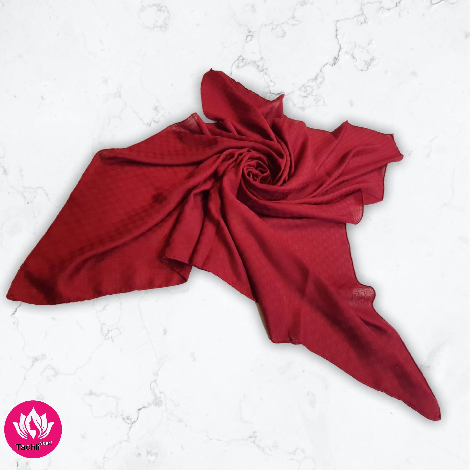 روسری نخی شطرنجی قواره کوچک گره ای