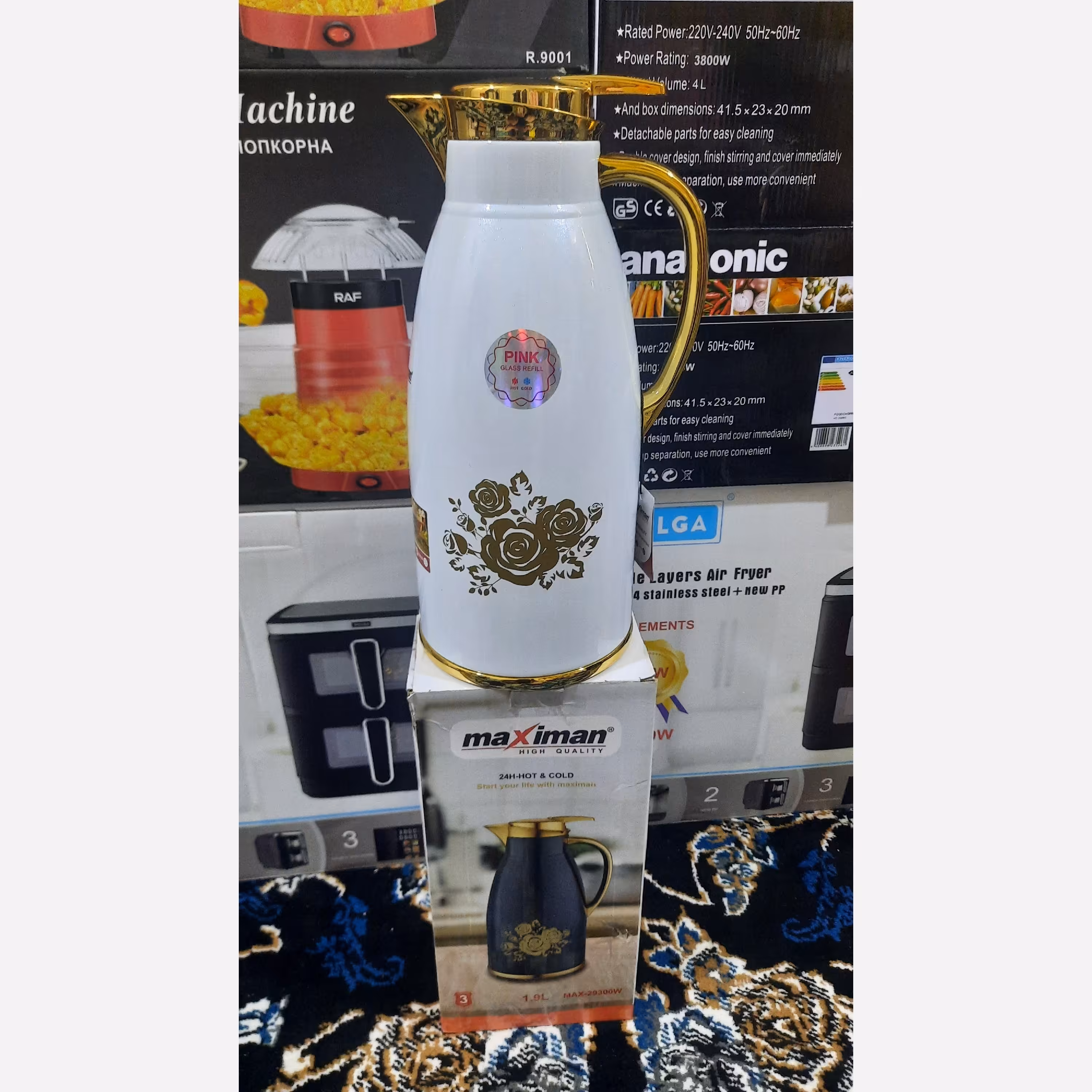 فلاکس استیل  رنگی سفید طلایی دولیتربسیارعااااالی