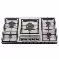 اجاق گاز 5 شعله صفحه ای استیل گرویتی با گارانتی مدل G950 