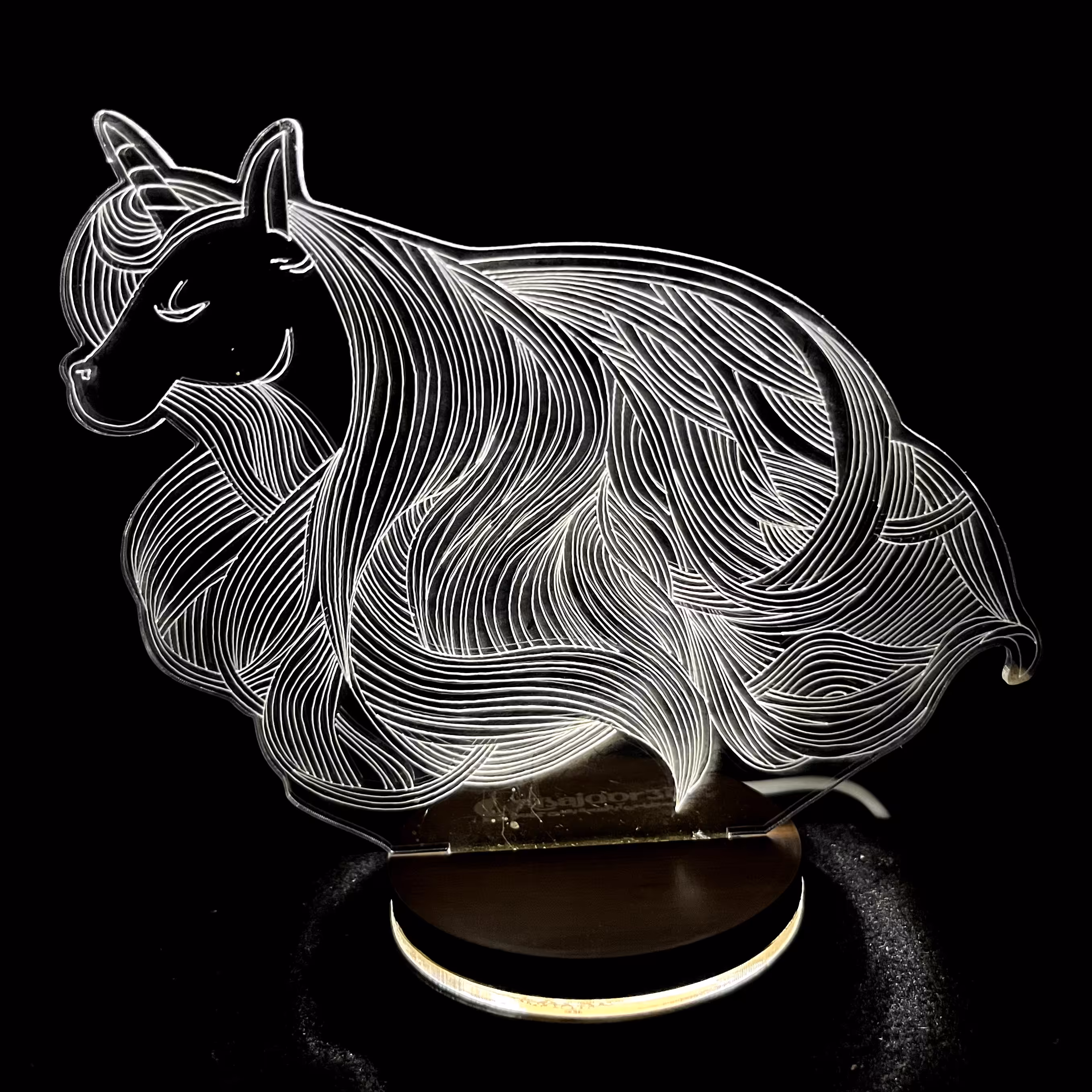 بالبینگ  آباژور شب خواب چراغ خواب سه بعدی طرح اسب یال دار