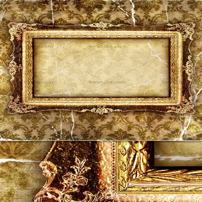 قاب عکس طلایی قدیمی | گرافیک با طعم تربچه