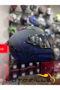 کلاه کاسکت موتورسیکلت سبز 801 NAVY BLUE CLEAR MIRROR VIZER MTS