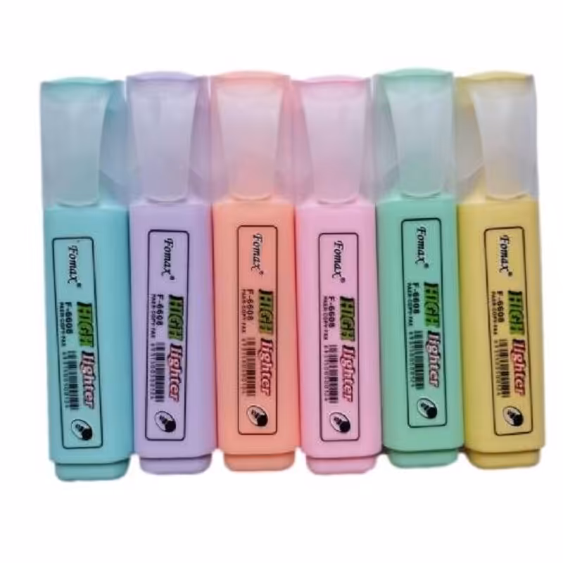 ماژیک علامت گذار مدل  پاستلی بسته 6 عددی