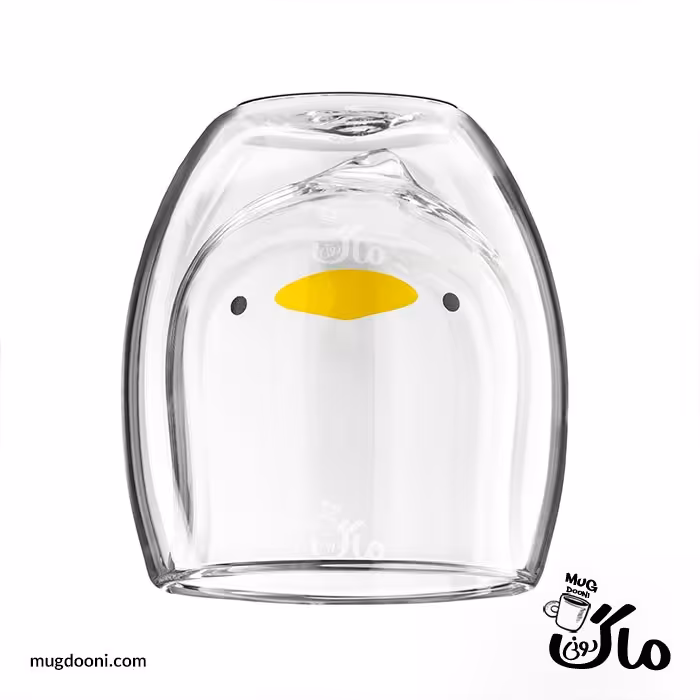 لیوان ماگ شیشه ای دو جداره طرح اردک درجه یک