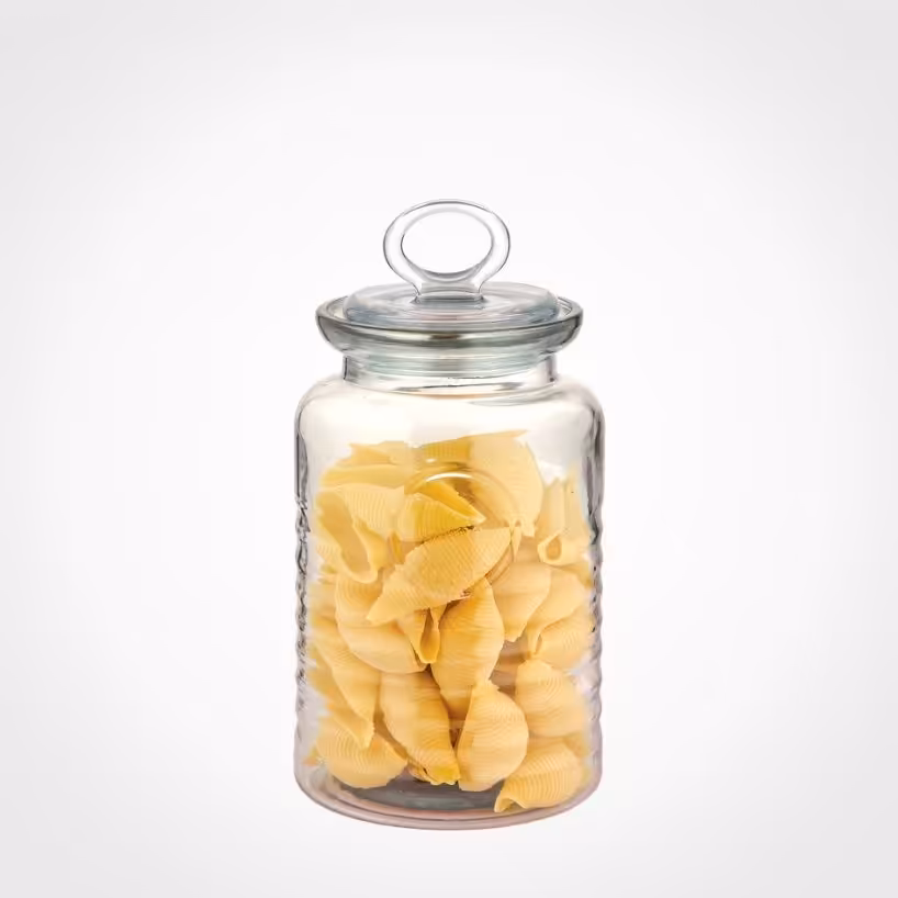 بانکه حبوبات و ادویه روستیک شیشه ای سایز 2 لیمون